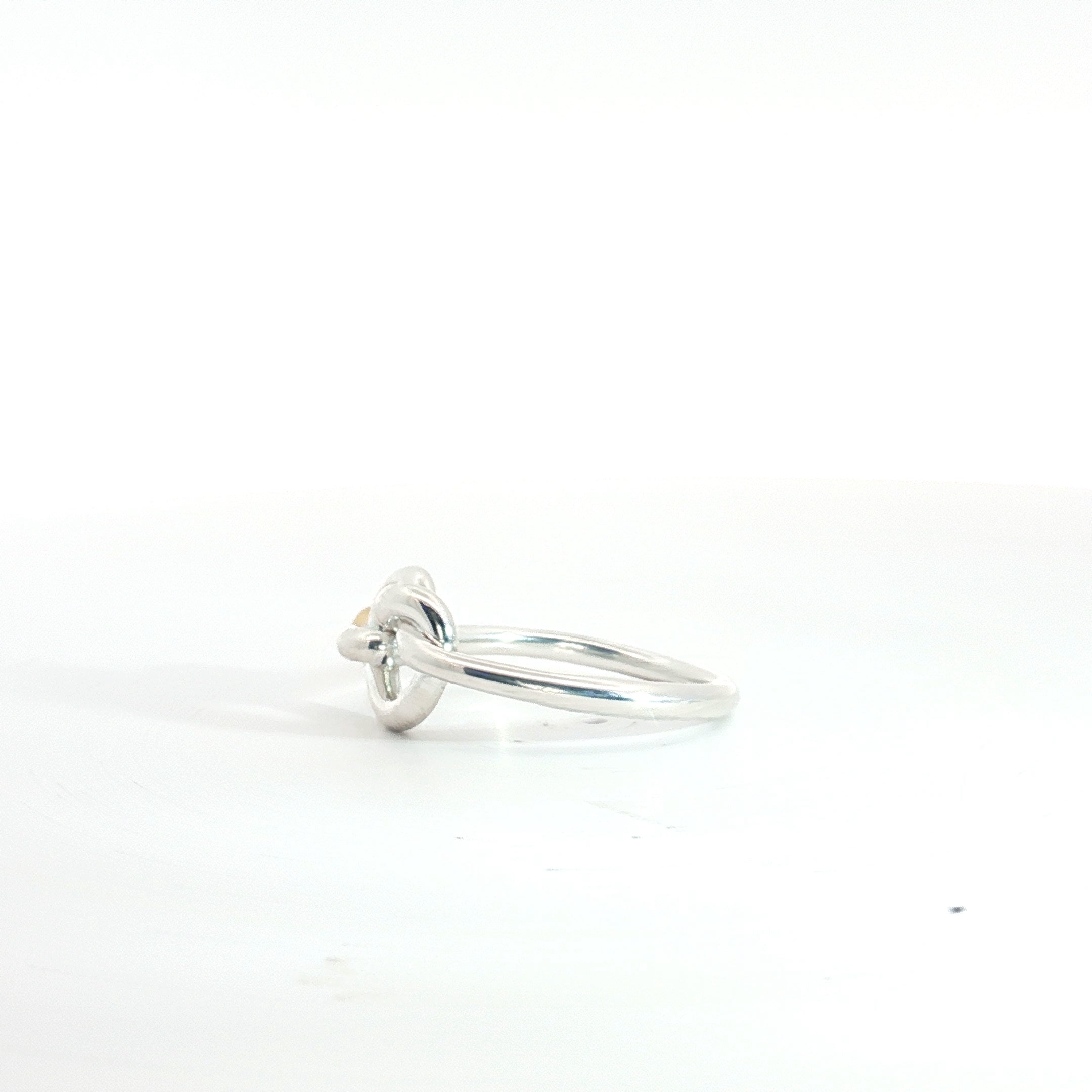 Pre-Loved Tiffany & Co. Love Knot Sterling Silver and 18k Yellow Gold Size 5 3/4