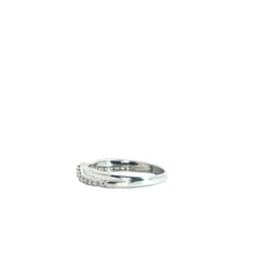 14k White Gold .25ct G SI1 Round Diamond Curved Band