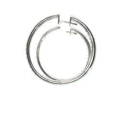 14k White Gold .80ct G SI1 Round Diamond Hoop Earrings