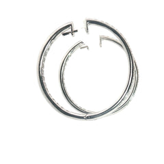 14k White Gold .80ct G SI1 Round Diamond Hoop Earrings