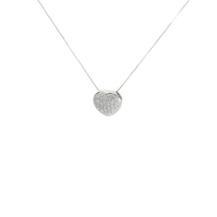 14k White Gold 1.00ct G SI2 Round Diamond Heart Pendant