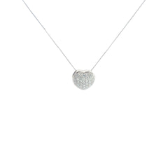 14k White Gold 1.00ct G SI2 Round Diamond Heart Pendant