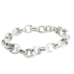 Sterling Silver 34.0 gram Oval Link Bracelet 10mm 7"inch