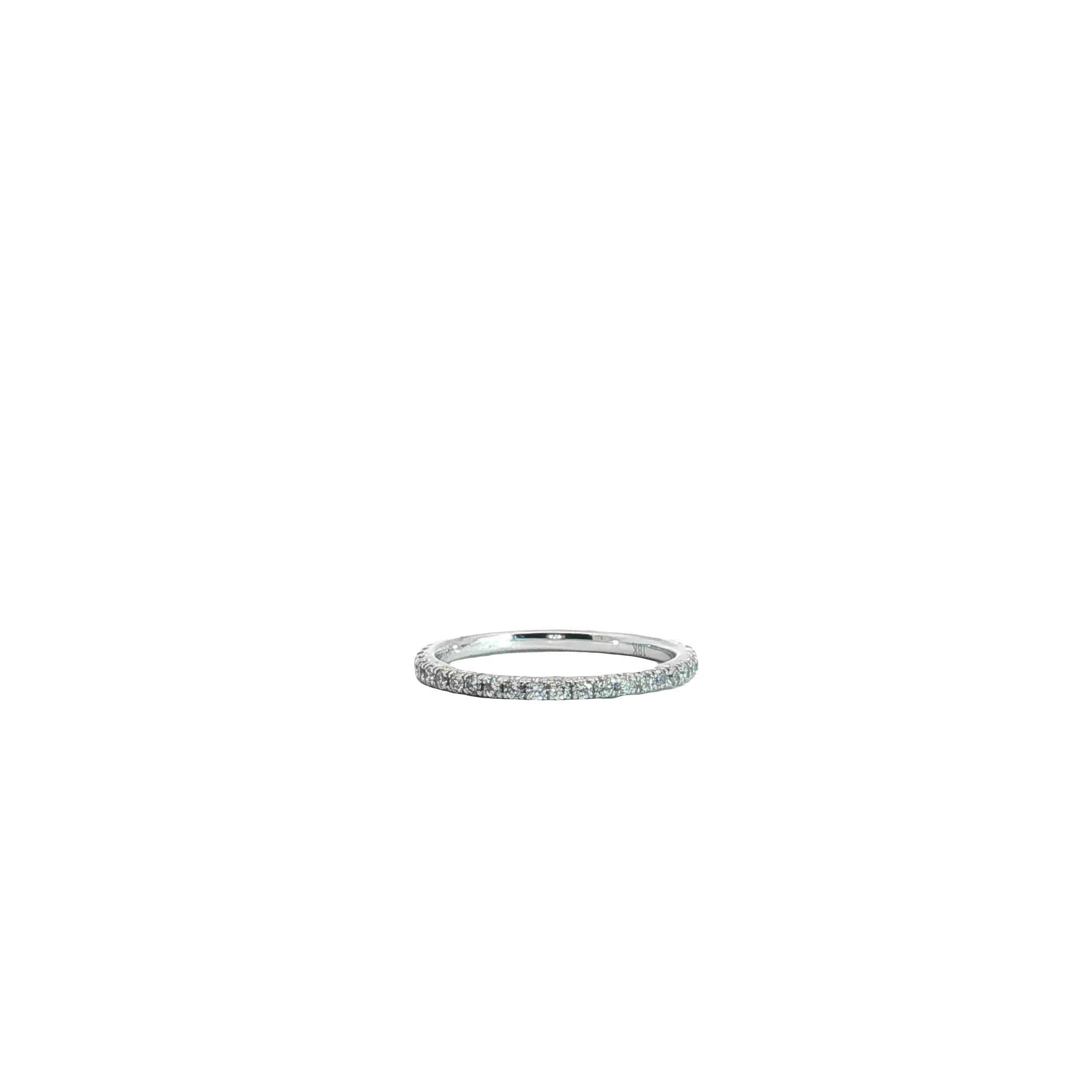 18k White Gold .50ct F VS2 Round Diamond Micro Eternity Ring