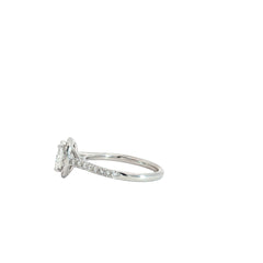 18k White Gold 1.51ct G VS2 Cut-Cornered Square Diamond /.35ct F VS2 Cushion Halo Round Diamond Mounting Engagement Ring Certified By GIA #13698137