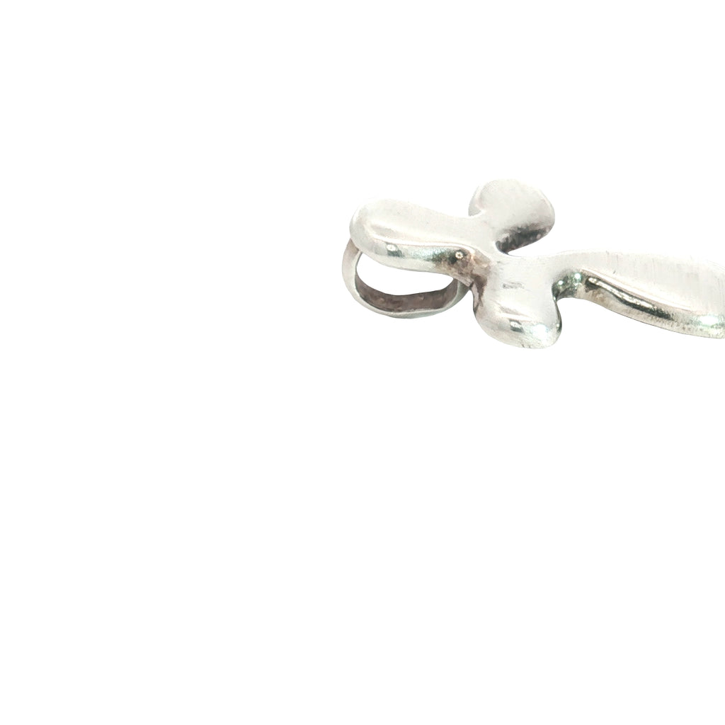 Sterling Silver Vintage Puffed Designer Modern Pendant