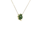 14k Yellow Gold Green Round Sapphire Clover Leaf Pendant