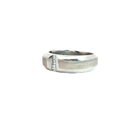 14k White Gold .20ct F VS2 Baguette Diamond Satin Finished Ring