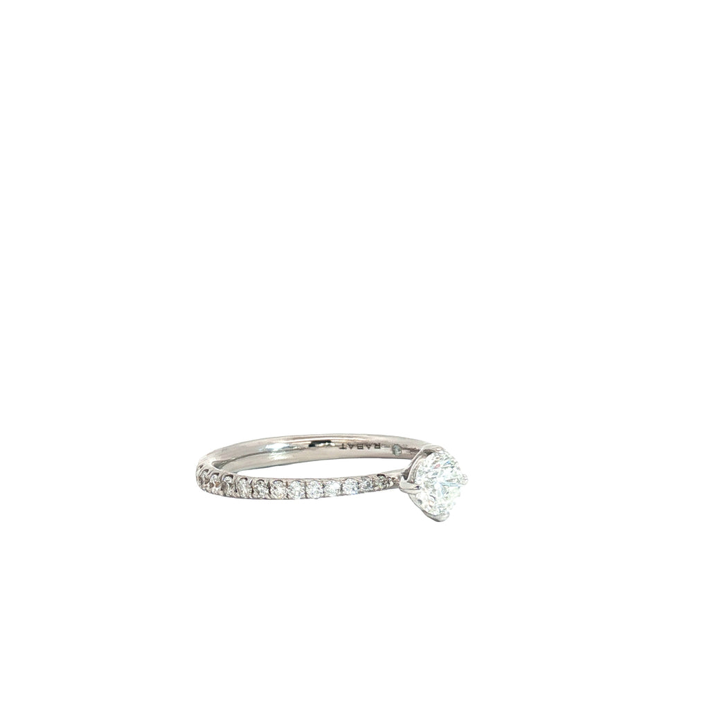 14k White Gold .34ct H VS2 Center Round Diamond /.16ct F VS2 Round Diamond Engagement Ring Certified By GIA # 1383973684