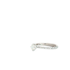 14k White Gold .34ct H VS2 Center Round Diamond /.16ct F VS2 Round Diamond Engagement Ring Certified By GIA # 1383973684