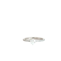 14k White Gold .34ct H VS2 Center Round Diamond /.16ct F VS2 Round Diamond Engagement Ring Certified By GIA # 1383973684
