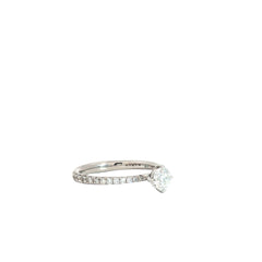 14k White Gold .34ct H VS2 Center Round Diamond /.16ct F VS2 Round Diamond Engagement Ring Certified By GIA # 1383973684