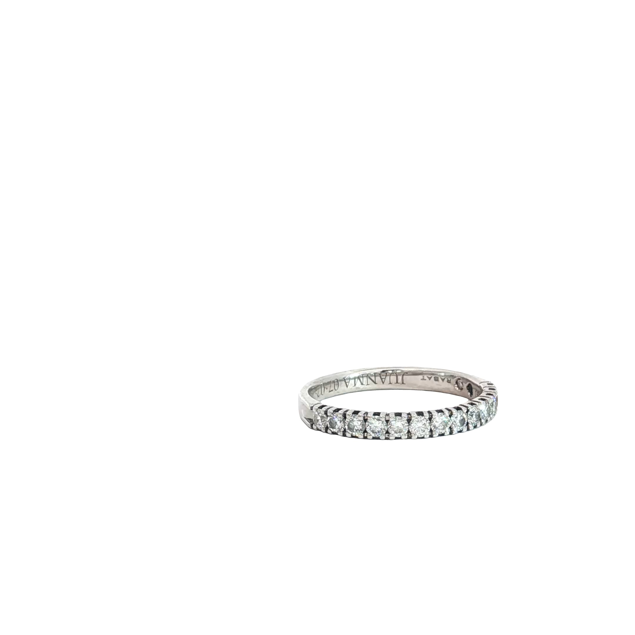 14k White Gold .50ct F VS2 Round Diamond Wedding Band