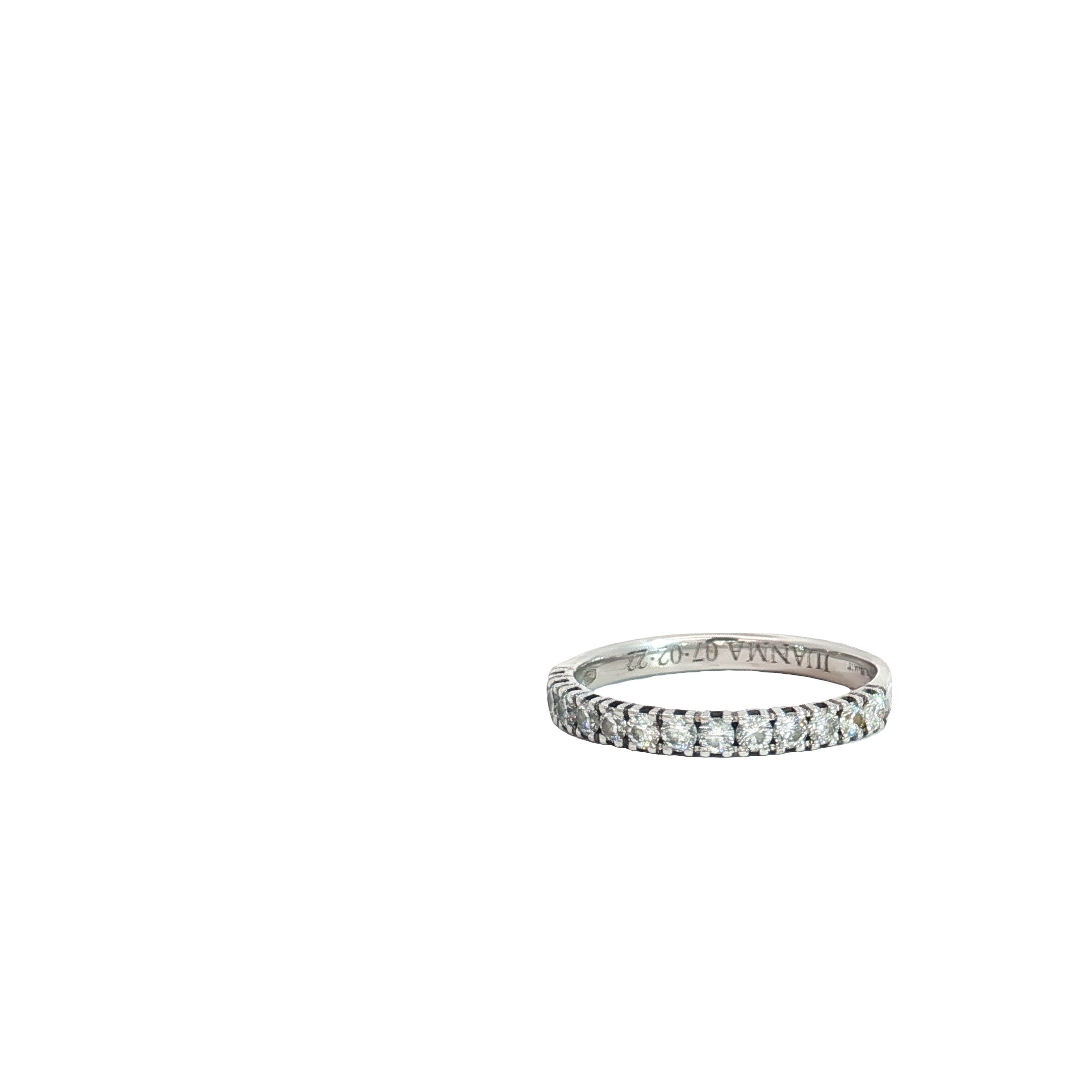 14k White Gold .50ct F VS2 Round Diamond Wedding Band