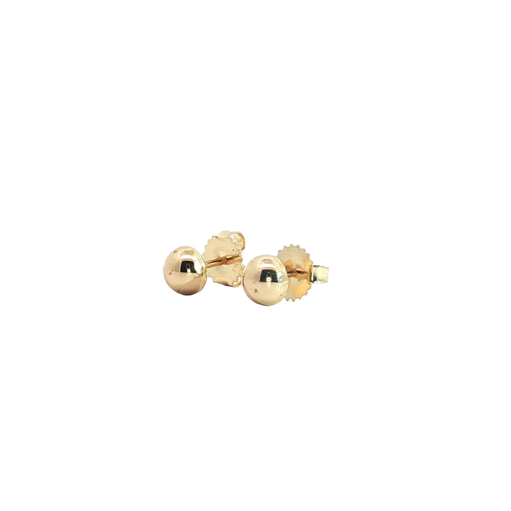 18k Yellow Gold Round Domed 6mm 1.5 Gram Stud Earrings