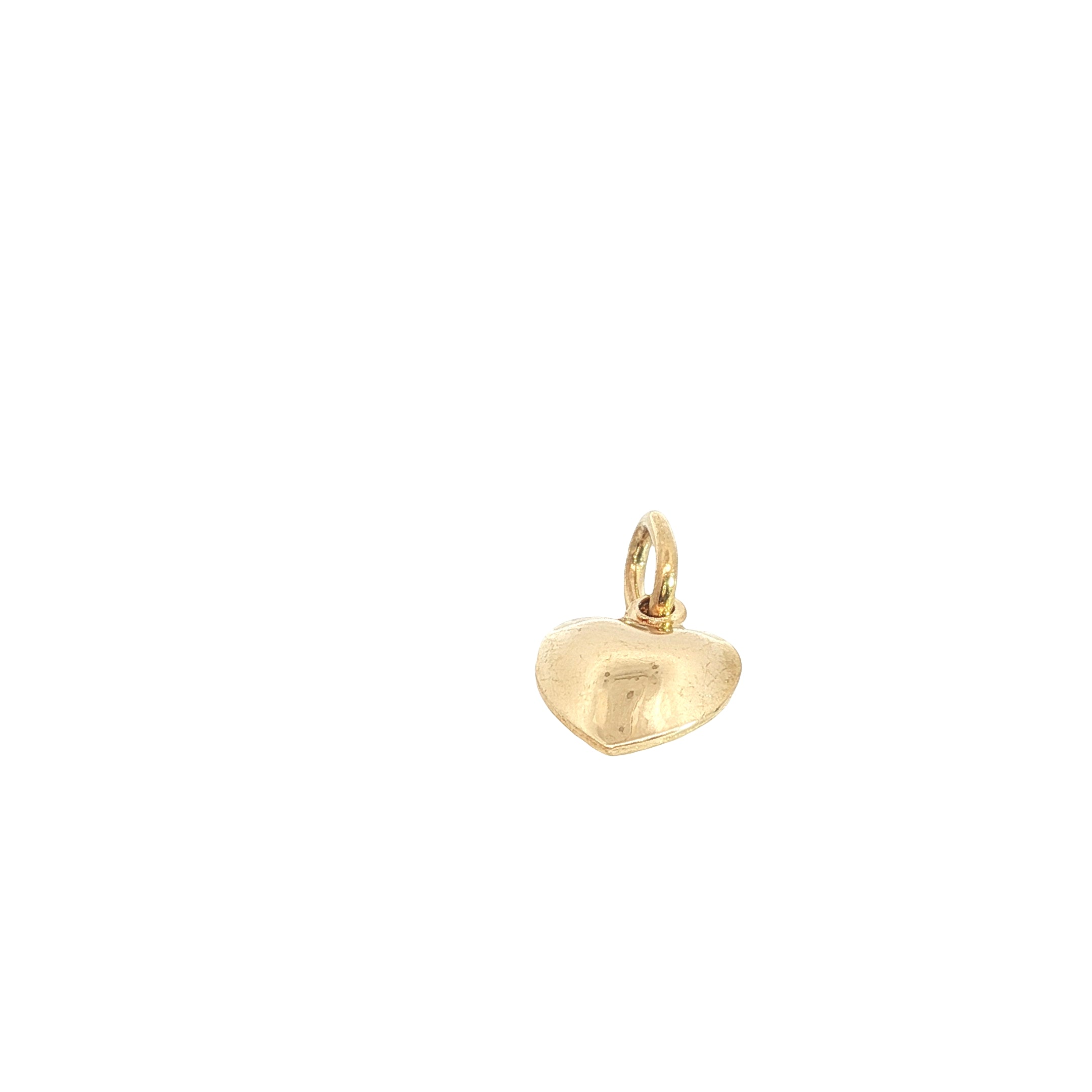 18k Yellow Gold Puffed Heart Charm / Pendant .8 gram
