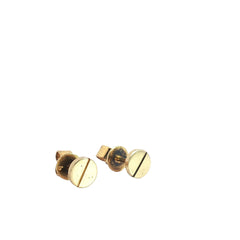 18k Yellow Gold Flat Screw Head Stud Earrings 2 gram 6mm