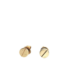18k Yellow Gold Flat Screw Head Stud Earrings 2 gram 6mm