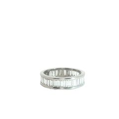 Platinum 4.00ct E VS2 Baguette Diamond Channel Set Eternity Ring  5.7mm Size 8