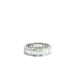 Platinum 4.00ct E VS2 Baguette Diamond Channel Set Eternity Ring  5.7mm Size 8