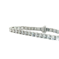 Platinum 14.00ct G VS2 Round Diamond 4 Prong Basket Setting Tennis Bracelet