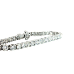 Platinum 14.00ct G VS2 Round Diamond 4 Prong Basket Setting Tennis Bracelet