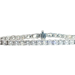Platinum 14.00ct G VS2 Round Diamond 4 Prong Basket Setting Tennis Bracelet