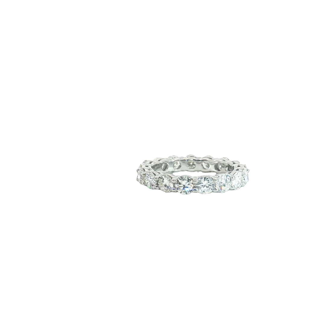 Platinum 3.60ct E VS2 Round Diamond Eternity Ring Size 7