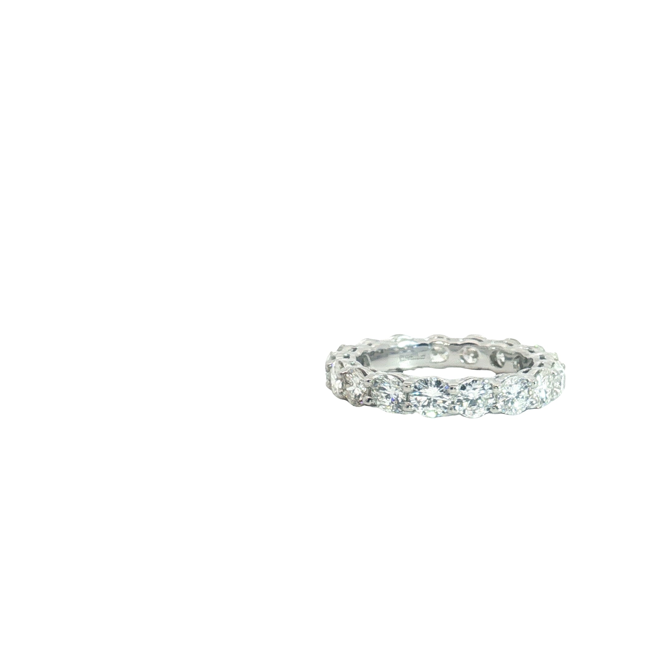 Platinum 3.60ct E VS2 Round Diamond Eternity Ring Size 7