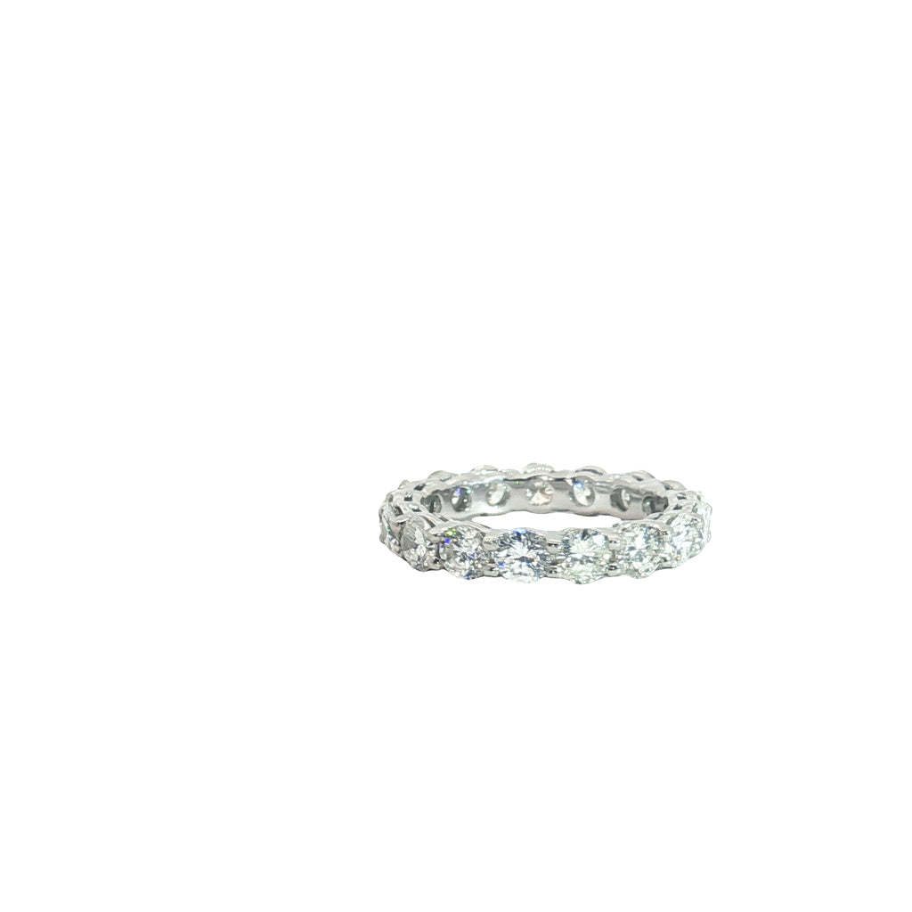 Platinum 3.60ct E VS2 Round Diamond Eternity Ring Size 7