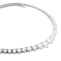 14k White Gold 14.25ct G VS2 / SI1 Round Diamond Riviera Necklace 16" inch