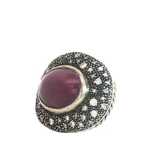 Pre-Loved David Yurman Star Ruby and Diamond Midnight Mélange Ring Size 7
