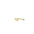 14k Yellow Gold Baby Emerald Letter M Open Ring