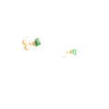 18k Yellow Gold .50ct Round Colombian Emerald Stud Earrings