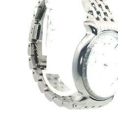 Pre-Owned Michele Fluette Diamond Bezel Chronograph Stainless Steel Woman Watch