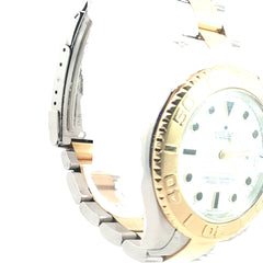 Pre-Owned Two Tone Yacht Master Midsize Rolex Watch /Stainless Steel and 18k Yellow Gold / Date / White Dial / 31mm