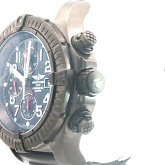 Pre-Owned Super Avenger Black Breitling Watch/ Black Rubber Strap/ Date