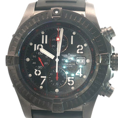 Pre-Owned Super Avenger Black Breitling Watch/ Black Rubber Strap/ Date