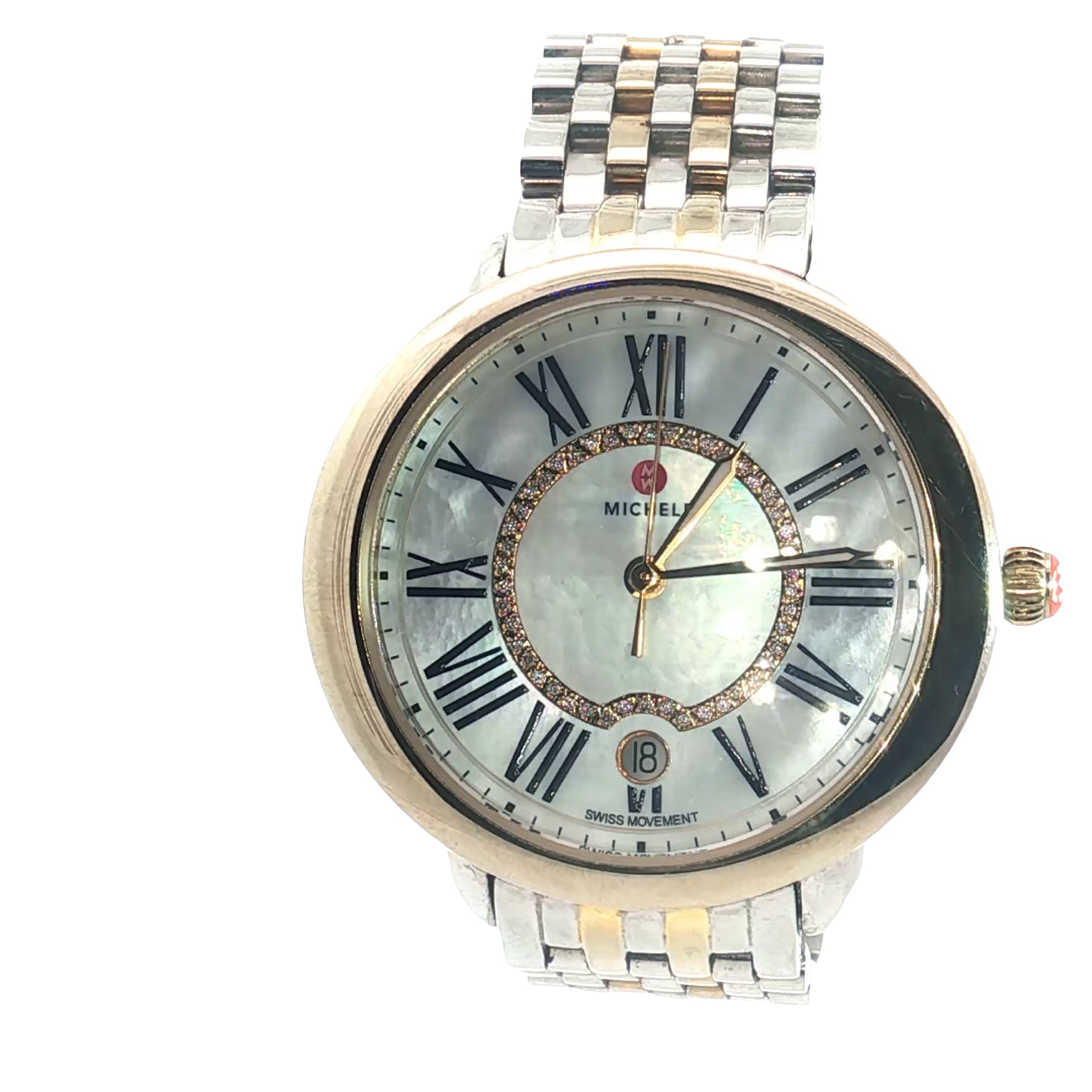 Pre-Owned Michele Serein 16 Mother of Pearl Dial / Two Tone/ Watch