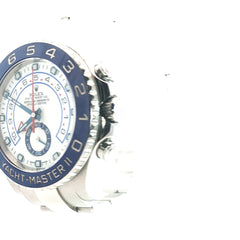 Pre-Owned Yacht Master ll  Rolex Watch/ Stainless Steel/ White Dial / Blue Bezel / Date