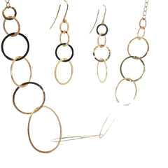 Pre-Owned 18k Yellow Gold Glow Tous Designer Necklace/ Ring Size 6.5 / Earrings Set