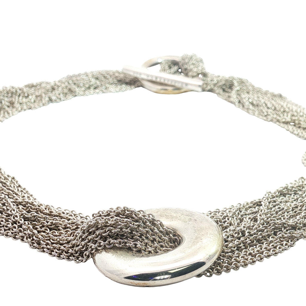 Pre-Loved Tiffany & Co. Sterling Silver Multi Chain Mesh Toggie Necklace