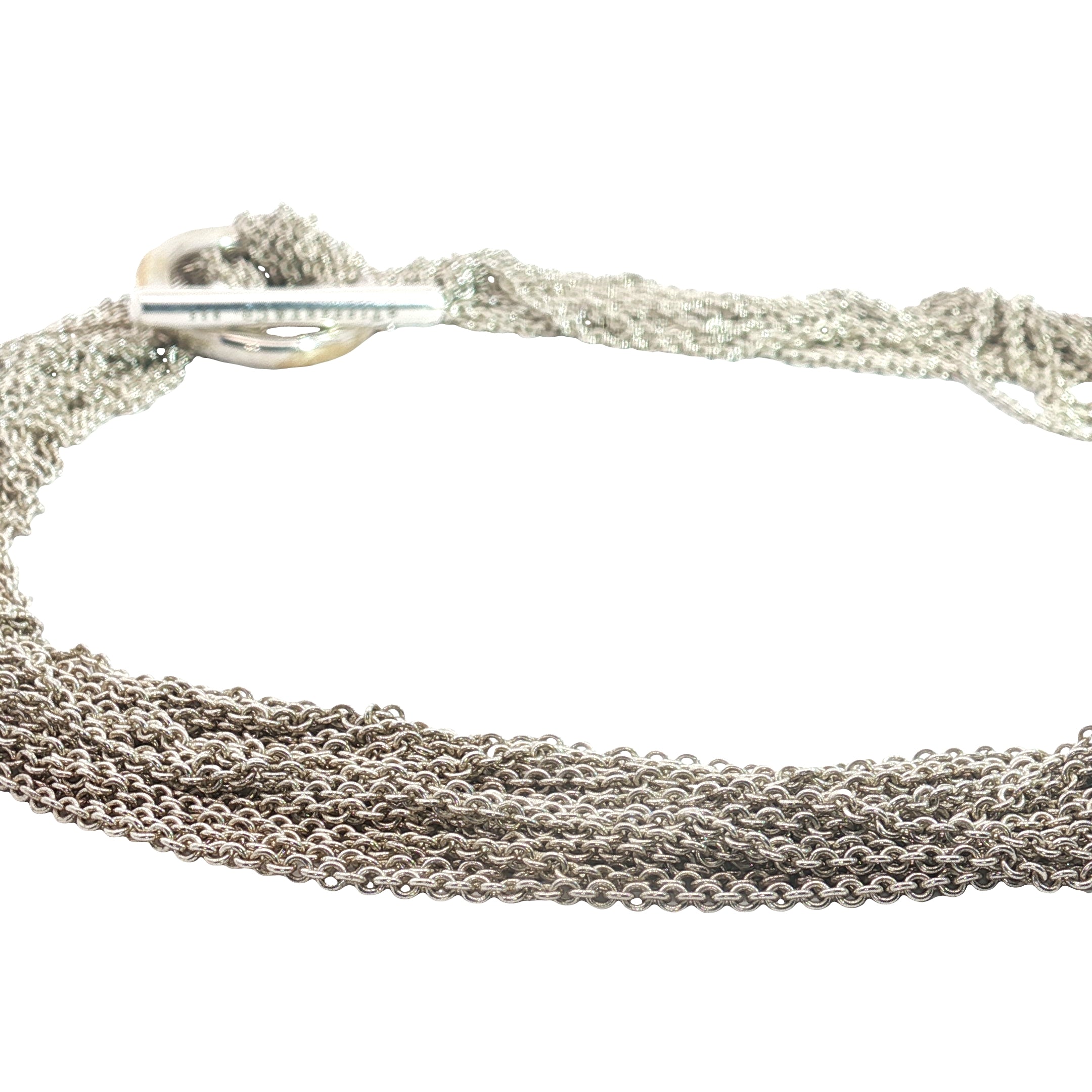 Pre-Loved Tiffany & Co. Sterling Silver Multi Chain Mesh Toggie Necklace