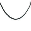 14k White Gold Black Diamond Beaded Necklace 3.5mm 18"inch