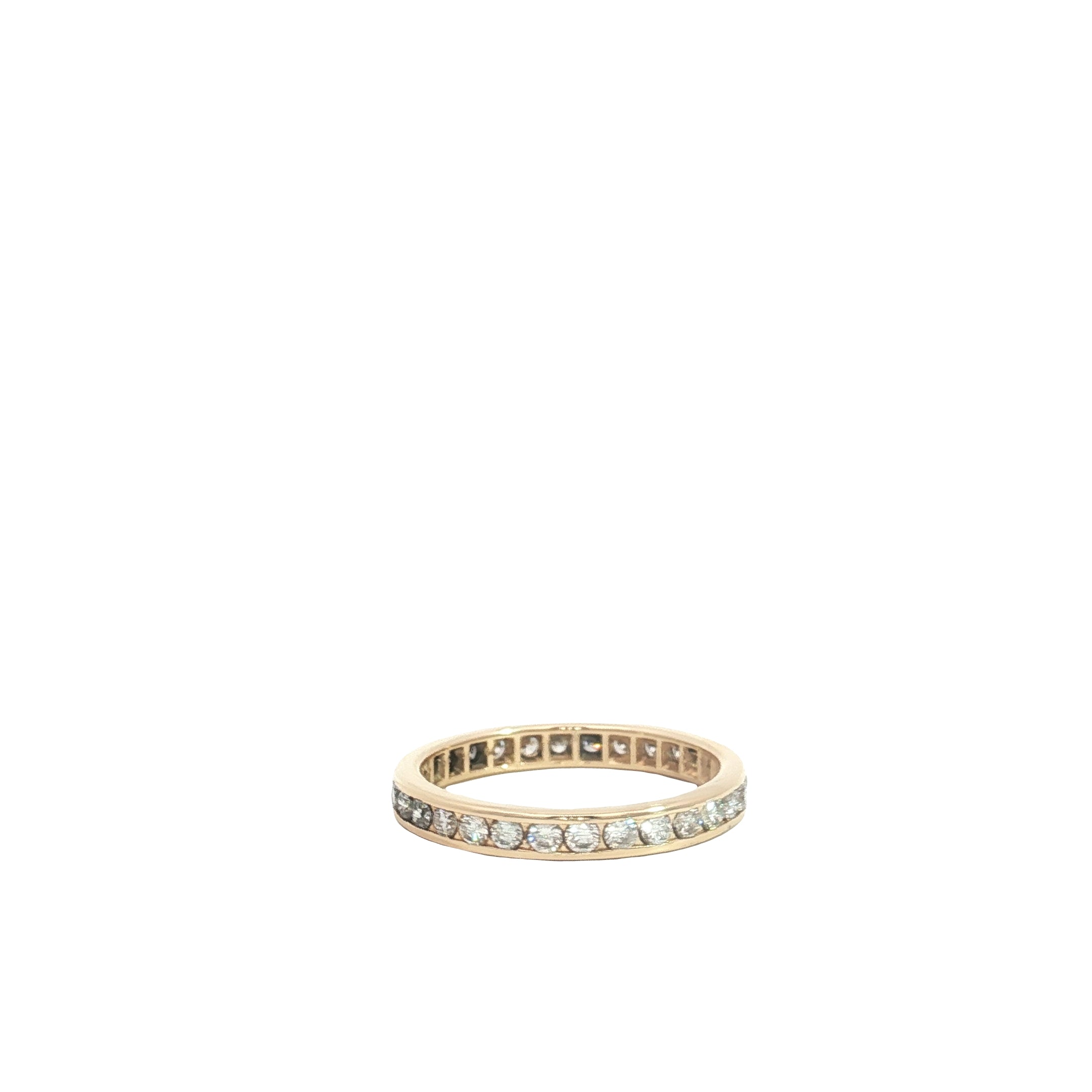 14k Yellow Gold .50ct F VS2 Round Diamond Channel Set Eternity Ring