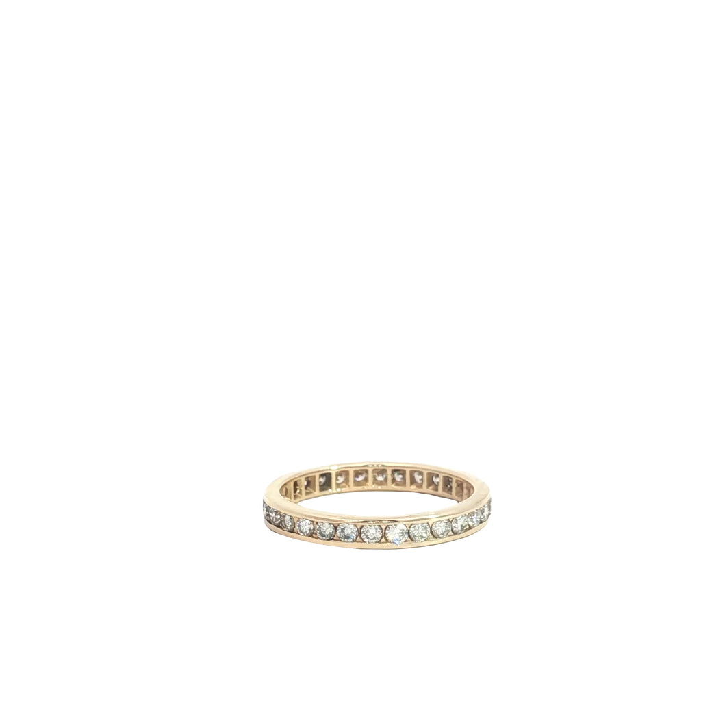 14k Yellow Gold .50ct F VS2 Round Diamond Channel Set Eternity Ring