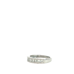 Platinum .75ct F VS2 Channel Set Princess Cut Wedding / Anniversary Band
