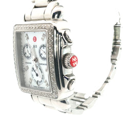 Pre-Owned Michele Deco Diamond Bezel / Diamond Mark/ Mother of Pearl Dial/ Chronograph / Analog / Quartz / 33 mm