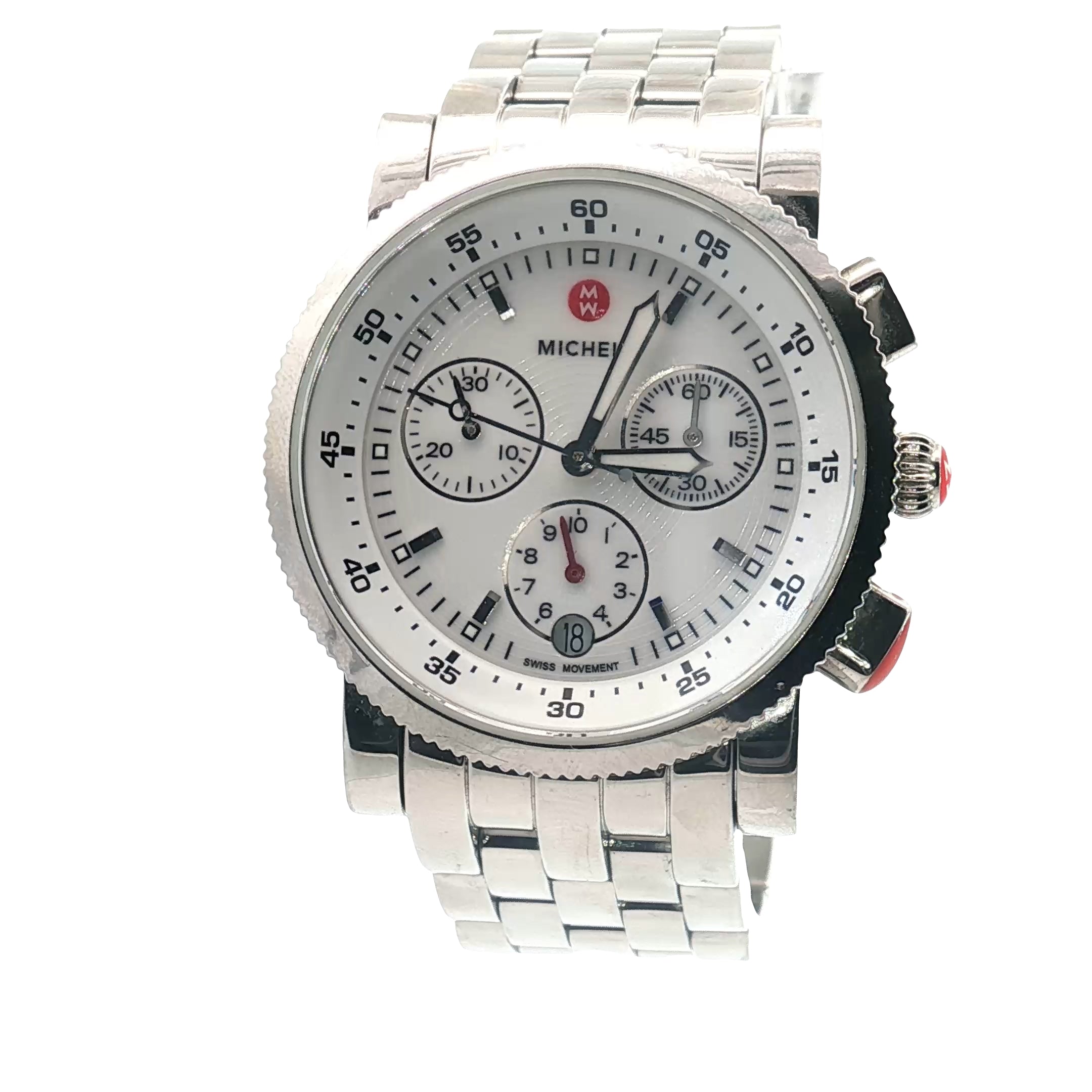 Pre-Owned Michele Sport Sail /Chronograph / Date /Stainless Steel/  38mm / SS16139