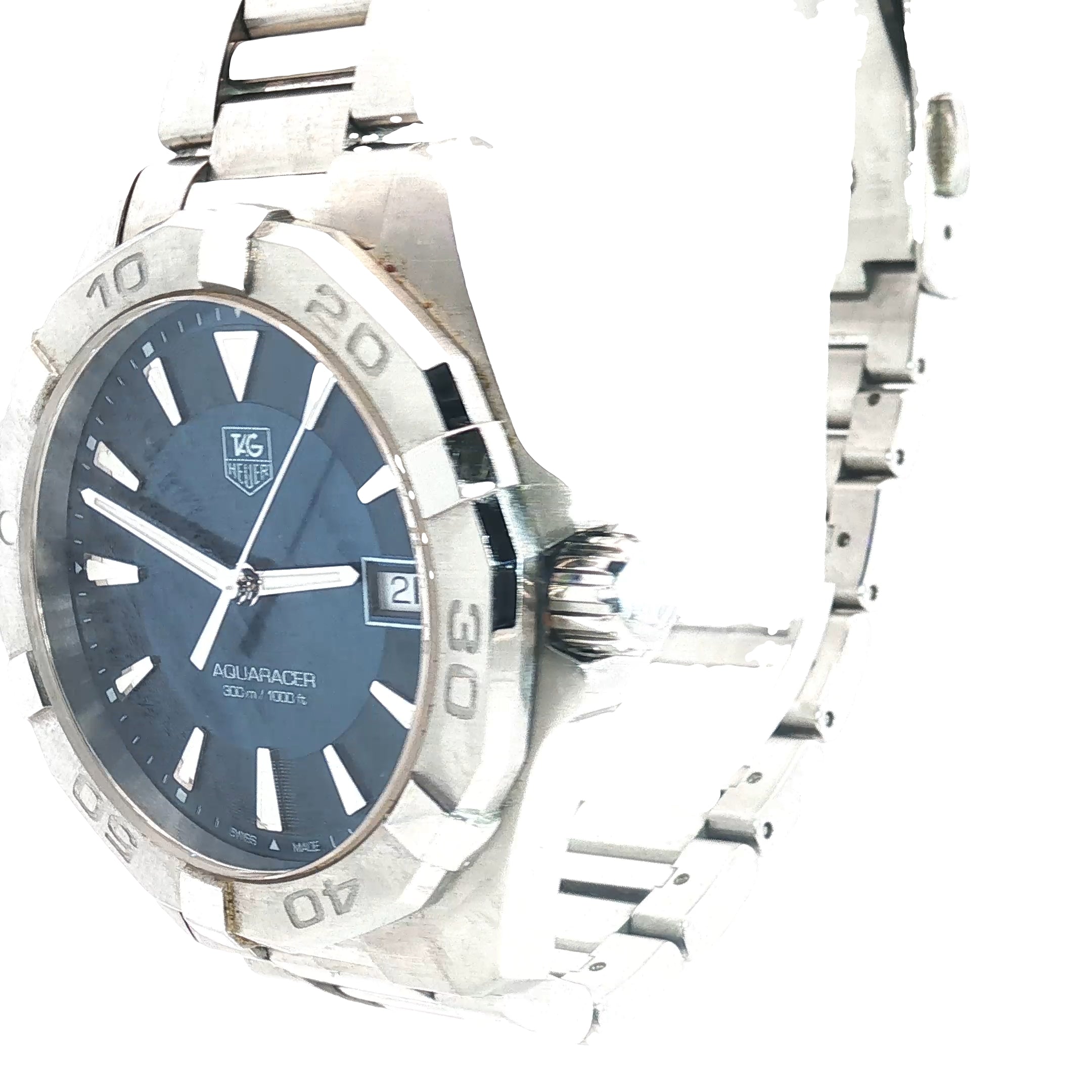 Pre-Owned Tag Heuer Aqua Racer / Blue Dial / 300M / 41mm/ Quartz/ Stainless Steel/ Date/ Year 2018